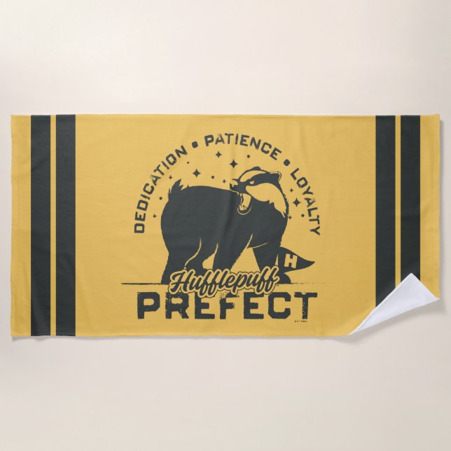 Toalla De Playa Tarjeta prefecta HUFFLEPUFF™ (Anverso)
