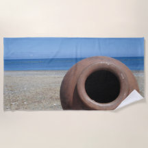 Tarta de terracota griega en la playa