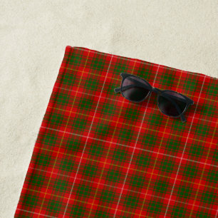 Toalla De Playa Tartan Bruce rojo verde a cuadros