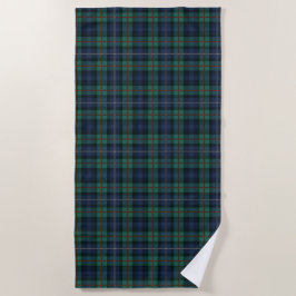 Toalla De Playa Tartan Clan Robertson Plaid Purple Green Check