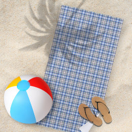 Toalla De Playa Taupe azul moderno Tartán Plaid