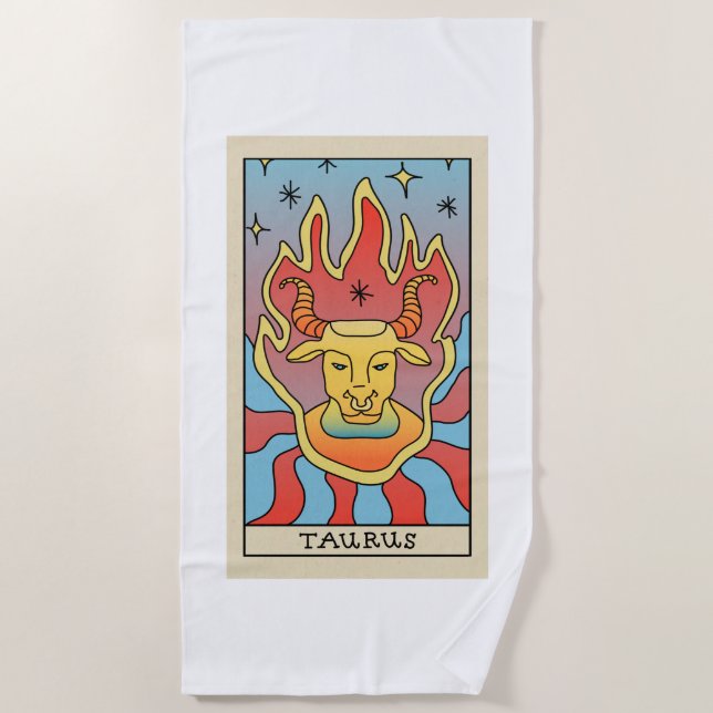 Toalla de playa Tauro Zodiaco (Anverso)