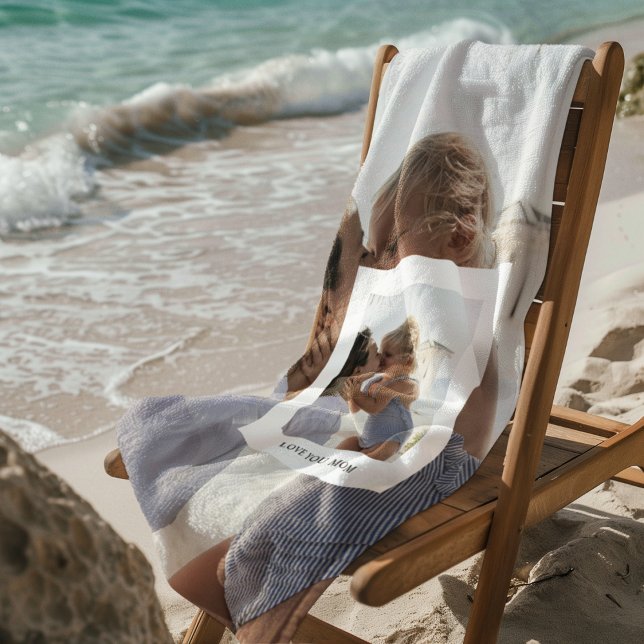 Toalla De Playa Te amo, mamá, regalo de fotos (Subido por el creador)