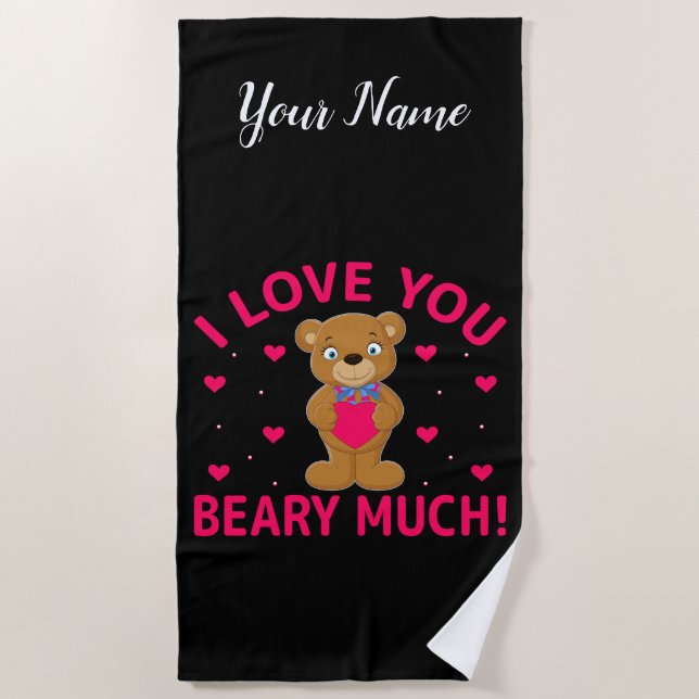 Toalla De Playa Te Amo Mucho Teddy Bear (Anverso)