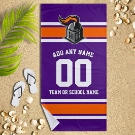 Toalla De Playa Team Colors and Mascot Personalized Beach Towel