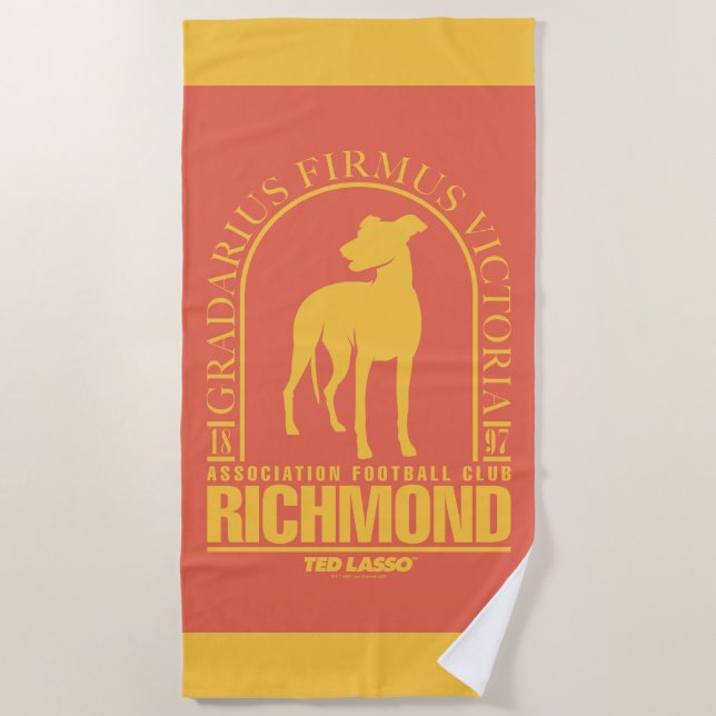 Toalla De Playa Ted Lasso | AFC Richmond Gold Arched Logo (Anverso)