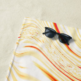Toalla De Playa Tela ondulada con tonos beige claro, curva rosa ro