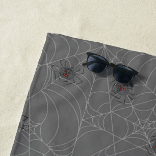 Toalla De Playa telaraña y calabazas de Halloween