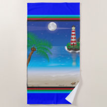 Toalla de playa temática del faro