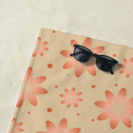 Toalla De Playa Terracotta naranja y arena beige delicada margarit