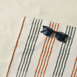 Toalla De Playa Terracotta Sage Moderno Minimalista Stripe Boho
