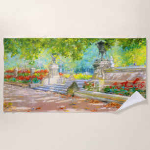 Toalla De Playa Terraza vintage, dibujo de Prospect Park (1887)