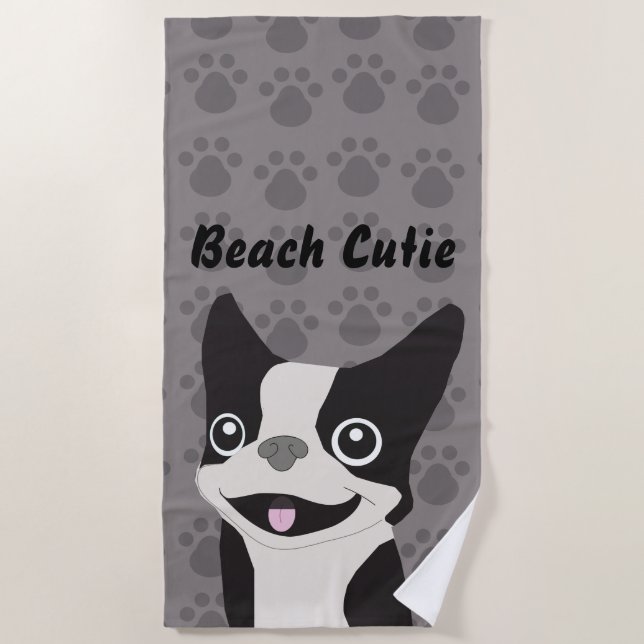 Toalla De Playa Terrier de Boston (Anverso)