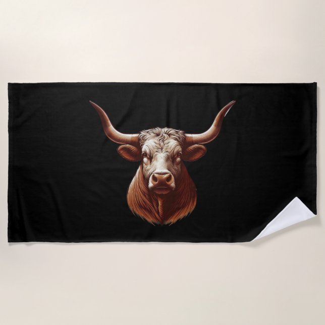 Toalla De Playa Texas Longhorn (Anverso)