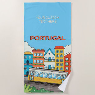 Toalla De Playa Texto personalizado Lisboa Portugal