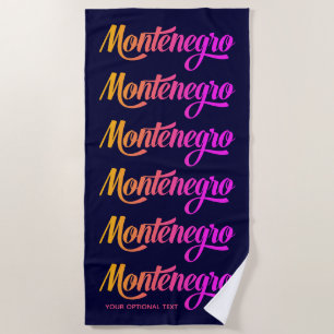 Toalla De Playa Texto personalizado Montenegro