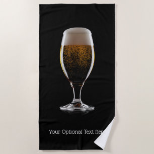 Toalla De Playa Texto personalizado Vidrio de cerveza