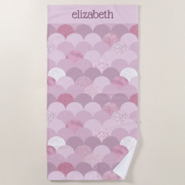 Toalla De Playa Textura de círculo púrpura rosa