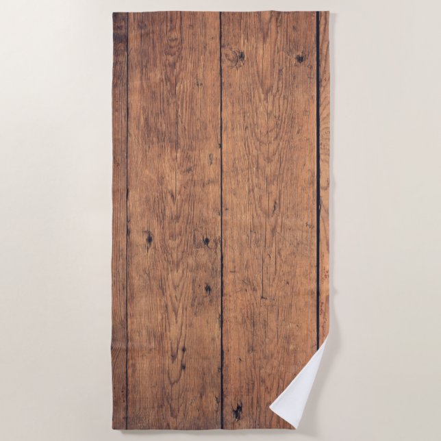 Toalla De Playa Textura de madera (Anverso)