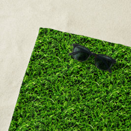 Toalla De Playa Textura realista de foto de hierba divertida verde