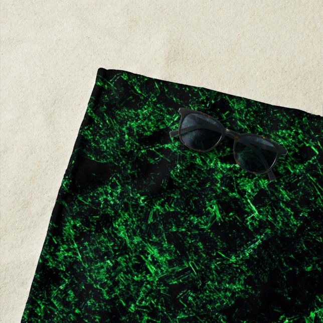 Toalla De Playa Textura verde oscuro, esponja destruida o corroída (In situ)