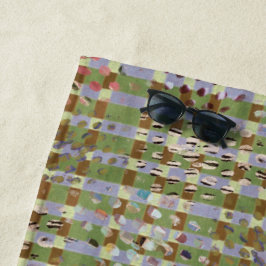 Toalla De Playa Textured Pointillism Grid Pattern Artwork