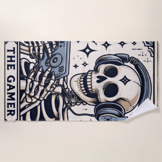 Toalla De Playa The Gamer Skeleton Tarot Card