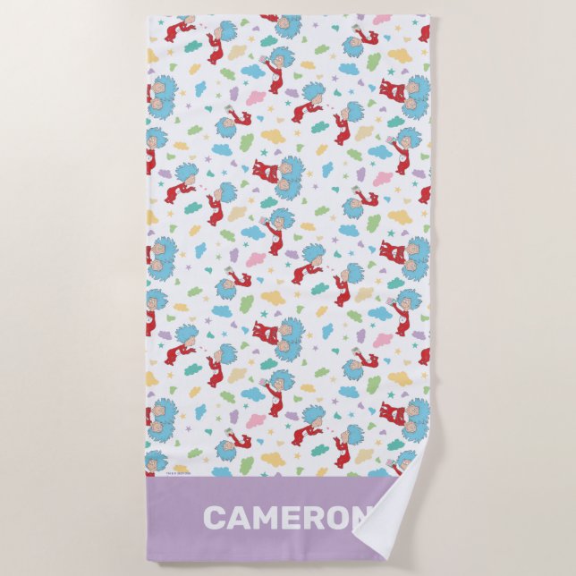 Toalla De Playa Thing One Thing Two Sweet Things Pattern (Anverso)