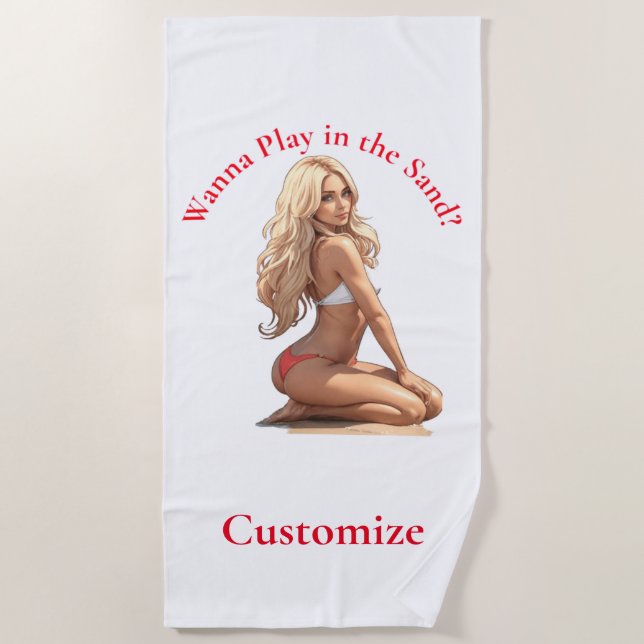 Toalla De Playa Thunder_Cove, Chica de playa de Bikini (Anverso)