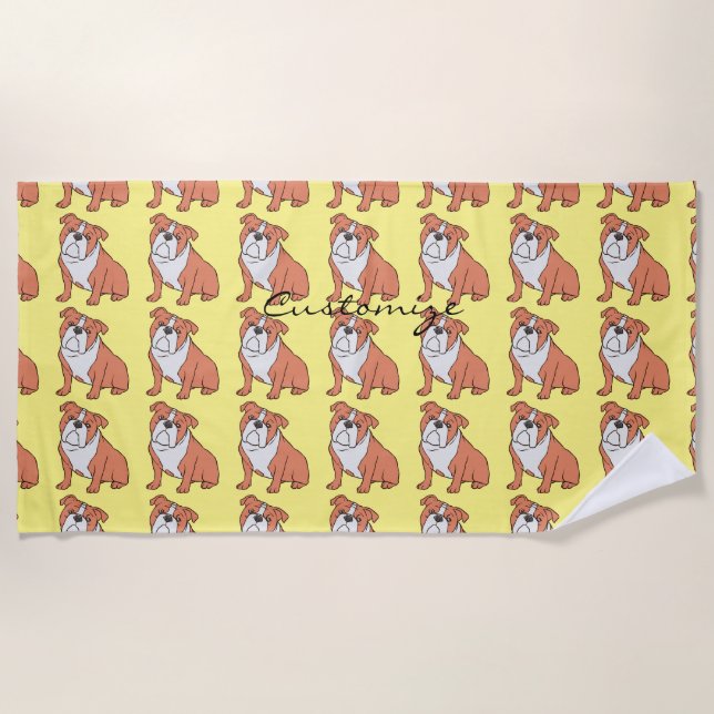 Toalla De Playa Thunder_Cove de la raza del bulldog (Anverso)