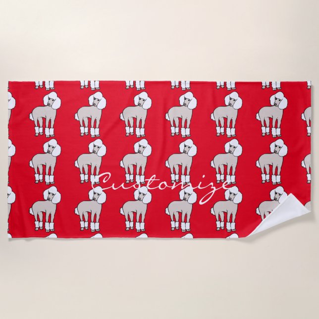 Toalla De Playa Thunder_Cove de perro caniche estándar (Anverso)