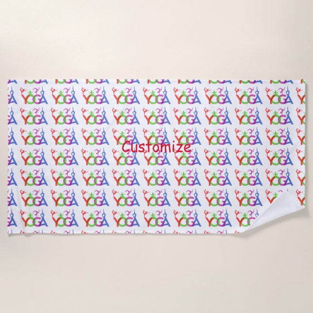 Toalla De Playa Thunder_Cove: Siluetas de yoga envenenadas (Anverso)