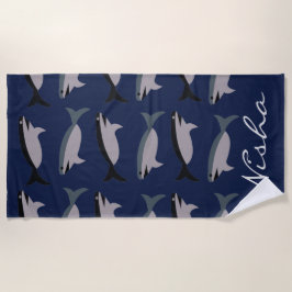 Toalla De Playa Tiburones en el monograma oceánico