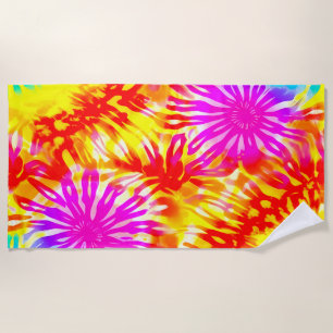 TOALLA DE PLAYA TIE-DYE DE DISEÑO DE VERANO COLORIDO