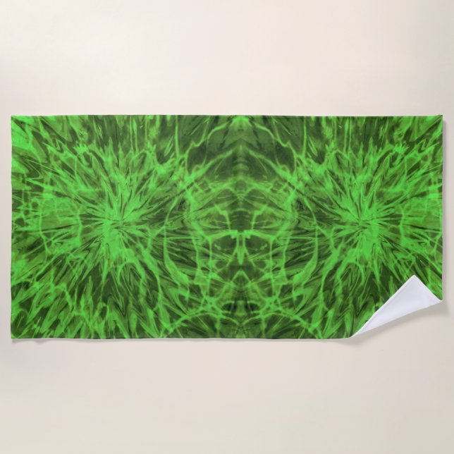 TOALLA DE PLAYA TIE DYE VERDE   (Anverso)