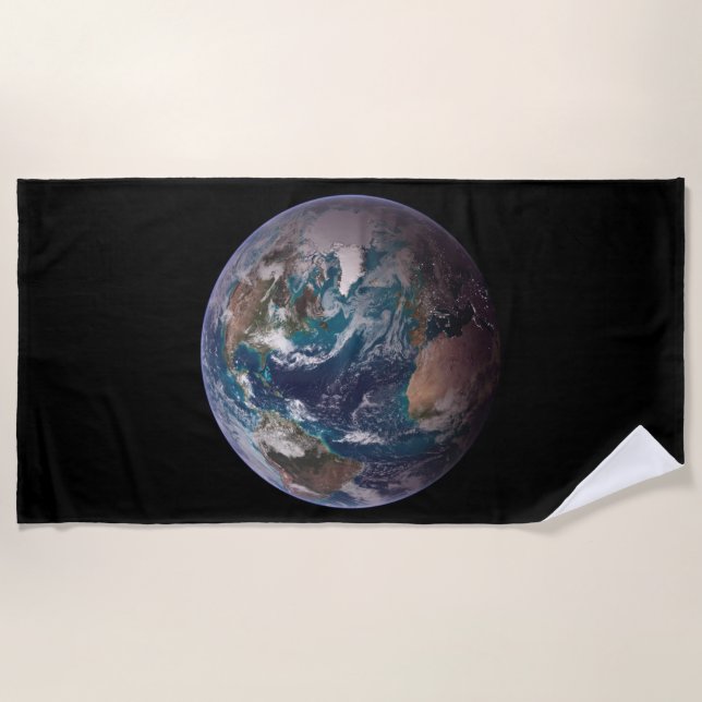 Toalla De Playa Tierra de Mármol Azul (Hemisferio Occidental) (Anverso)