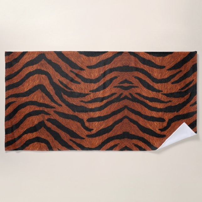 Toalla De Playa Tiger Stripe Wild Pattern (Anverso)