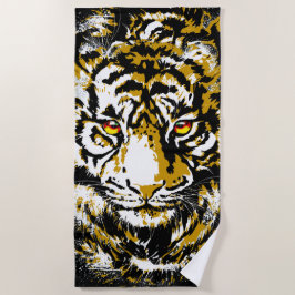 Toalla De Playa Tigre realista: cabeza de tigre de Guay dibujando 