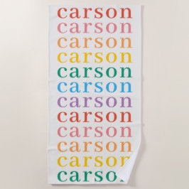 Toalla De Playa Tipo de arcoiris simple Nombre repetitivo personal