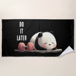 Toalla De Playa Tired Panda Gym – Cute Funny Workout Art