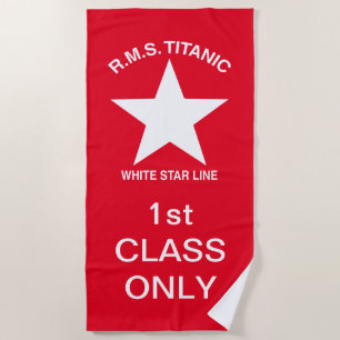 Toalla De Playa Titanic, Línea Estrella Blanca, Pasajero de Primer
