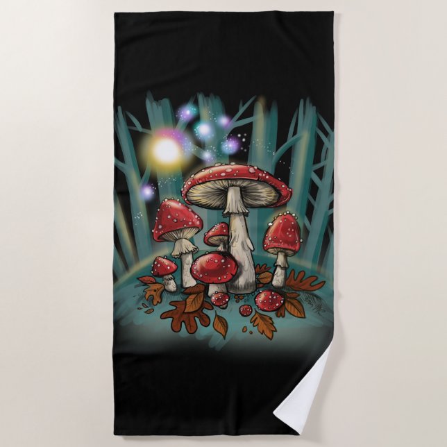 Toalla De Playa Toadstools encantados (Anverso)