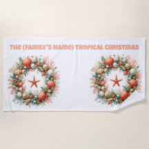 Toalla de Playa-Toalla de Playa de Navidad Tropica