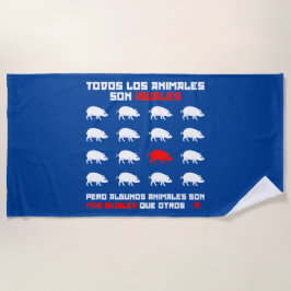Toalla De Playa Todos los animales son 2 iguales