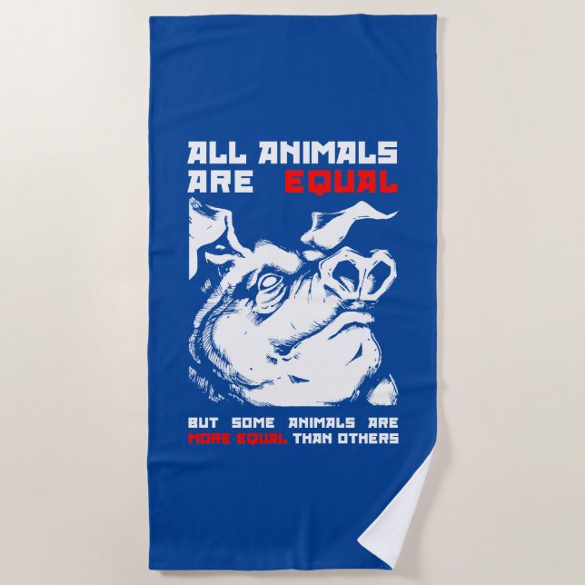 Toalla De Playa Todos los animales son iguales 1 (Anverso)