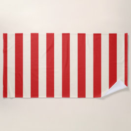 Toalla De Playa Tofu Cream Postbox Red Strips