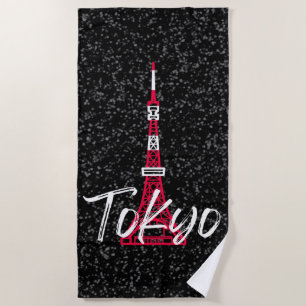 Toalla De Playa Tokyo Tower Sketch de Minato, Tokio, Japón