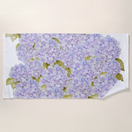 Toalla De Playa Tonos de Hortensia Violeta Azul