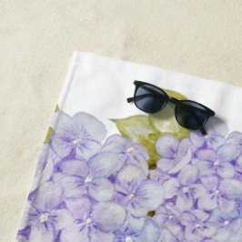 Toalla De Playa Tonos de Hortensia Violeta Azul