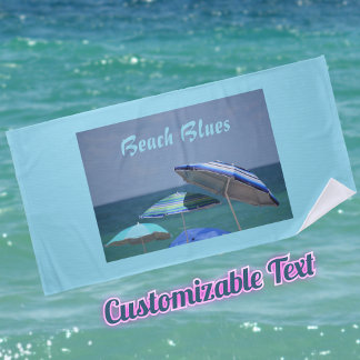Toalla De Playa Tonos del Personalizable Blue Beach Umbrellas